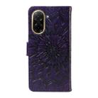 For Redmi A5 4G 173.3mm Embossed Sunflower Pattern Flip Leather Phone Case(Purple) - 3
