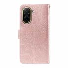 For Redmi A5 4G 173.3mm Embossed Sunflower Pattern Flip Leather Phone Case(Rose Gold) - 3