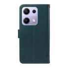 For Redmi Note 13 Pro 4G / 14S 4G Adorable Cat Embossed Pattern Flip Leather Phone Case(Dark Green) - 3