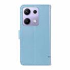 For Redmi Note 13 Pro 4G / 14S 4G Adorable Cat Embossed Pattern Flip Leather Phone Case(Sky Blue) - 3