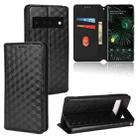 For Google Pixel 6 Pro Cubic Grid Texture Flip Leather Phone Case(Black) - 1