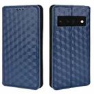 For Google Pixel 6 Pro Cubic Grid Texture Flip Leather Phone Case(Blue) - 2