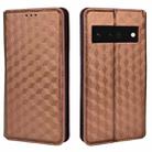 For Google Pixel 6 Pro Cubic Grid Texture Flip Leather Phone Case(Brown) - 2