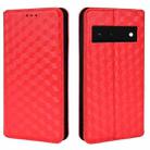 For Google Pixel 6 Cubic Grid Texture Flip Leather Phone Case(Red) - 2