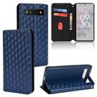 For Google Pixel 6a Cubic Grid Texture Flip Leather Phone Case(Blue) - 1