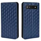 For Google Pixel 6a Cubic Grid Texture Flip Leather Phone Case(Blue) - 2