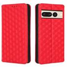For Google Pixel 7 Pro Cubic Grid Texture Flip Leather Phone Case(Red) - 2