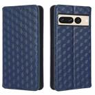 For Google Pixel 7 Pro Cubic Grid Texture Flip Leather Phone Case(Blue) - 2