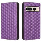 For Google Pixel 7 Pro Cubic Grid Texture Flip Leather Phone Case(Purple) - 2
