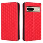 For Google Pixel 7 Cubic Grid Texture Flip Leather Phone Case(Red) - 2