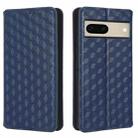 For Google Pixel 7 Cubic Grid Texture Flip Leather Phone Case(Blue) - 2