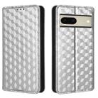 For Google Pixel 7 Cubic Grid Texture Flip Leather Phone Case(Silver) - 2