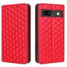 For Google Pixel 7a Cubic Grid Texture Flip Leather Phone Case(Red) - 2