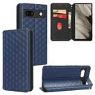 For Google Pixel 7a Cubic Grid Texture Flip Leather Phone Case(Blue) - 1