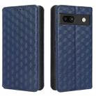 For Google Pixel 7a Cubic Grid Texture Flip Leather Phone Case(Blue) - 2