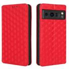 For Google Pixel 8 Pro Cubic Grid Texture Flip Leather Phone Case(Red) - 2