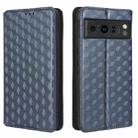 For Google Pixel 8 Pro Cubic Grid Texture Flip Leather Phone Case(Blue) - 2