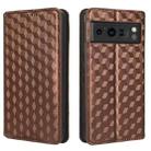 For Google Pixel 8 Pro Cubic Grid Texture Flip Leather Phone Case(Brown) - 2