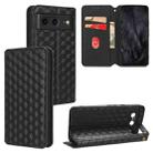 For Google Pixel 8 Cubic Grid Texture Flip Leather Phone Case(Black) - 1