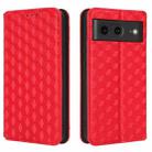 For Google Pixel 8 Cubic Grid Texture Flip Leather Phone Case(Red) - 2