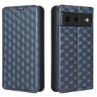 For Google Pixel 8 Cubic Grid Texture Flip Leather Phone Case(Blue) - 2