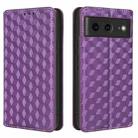For Google Pixel 8 Cubic Grid Texture Flip Leather Phone Case(Purple) - 2