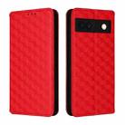 For Google Pixel 8a Cubic Grid Texture Flip Leather Phone Case(Red) - 2