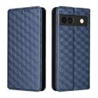 For Google Pixel 8a Cubic Grid Texture Flip Leather Phone Case(Blue) - 2