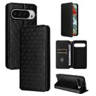 For Google Pixel 9 Pro XL Cubic Grid Texture Flip Leather Phone Case(Black) - 1