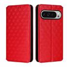 For Google Pixel 9 Pro XL Cubic Grid Texture Flip Leather Phone Case(Red) - 2