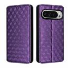 For Google Pixel 9 Pro XL Cubic Grid Texture Flip Leather Phone Case(Purple) - 2