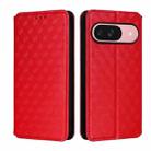 For Google Pixel 9 / Pixel 9 Pro Cubic Grid Texture Flip Leather Phone Case(Red) - 2