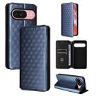 For Google Pixel 9 / Pixel 9 Pro Cubic Grid Texture Flip Leather Phone Case(Blue) - 1