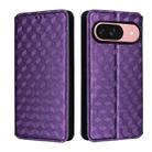 For Google Pixel 9 / Pixel 9 Pro Cubic Grid Texture Flip Leather Phone Case(Purple) - 2