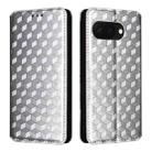 For Google Pixel 9a Cubic Grid Texture Flip Leather Phone Case(Silver) - 2
