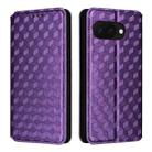 For Google Pixel 9a Cubic Grid Texture Flip Leather Phone Case(Purple) - 2