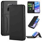 For Xiaomi Redmi 10X 5G Strong Magnetism Shockproof Horizontal Flip Liquid Feel Leather Case with Holder & Card Slots & Wallet(Black) - 1