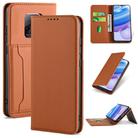 For Xiaomi Redmi 10X Pro 5G Strong Magnetism Shockproof Horizontal Flip Liquid Feel Leather Case with Holder & Card Slots & Wallet(Brown) - 1
