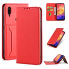 For Xiaomi Redmi Note 7 / 7 Pro / 7S Strong Magnetism Shockproof Horizontal Flip Liquid Feel Leather Case with Holder & Card Slots & Wallet(Red) - 1