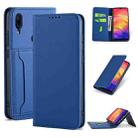 For Xiaomi Redmi Note 7 / 7 Pro / 7S Strong Magnetism Shockproof Horizontal Flip Liquid Feel Leather Case with Holder & Card Slots & Wallet(Blue) - 1