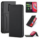 For Xiaomi Redmi Note 8 Pro Strong Magnetism Shockproof Horizontal Flip Liquid Feel Leather Case with Holder & Card Slots & Wallet(Black) - 1