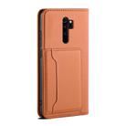 For Xiaomi Redmi Note 8 Pro Strong Magnetism Shockproof Horizontal Flip Liquid Feel Leather Case with Holder & Card Slots & Wallet(Brown) - 3