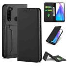 For Xiaomi Redmi Note 8T(India Version) Strong Magnetism Shockproof Horizontal Flip Liquid Feel Leather Case with Holder & Card Slots & Wallet(Black) - 1