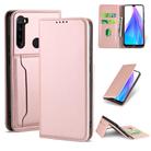 For Xiaomi Redmi Note 8T(India Version) Strong Magnetism Shockproof Horizontal Flip Liquid Feel Leather Case with Holder & Card Slots & Wallet(Rose Gold) - 1