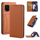 For Xiaomi Mi 10 Lite / 10 Youth 5G Strong Magnetism Shockproof Horizontal Flip Liquid Feel Leather Case with Holder & Card Slots & Wallet(Brown) - 1