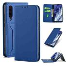 For Xiaomi Mi 9 Pro Strong Magnetism Shockproof Horizontal Flip Liquid Feel Leather Case with Holder & Card Slots & Wallet(Blue) - 1