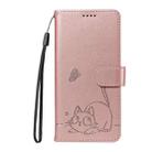 For Honor 400 Lite Adorable Cat Embossed Pattern Flip Leather Phone Case(Rose Gold) - 2
