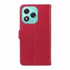 For Honor 400 Lite Adorable Cat Embossed Pattern Flip Leather Phone Case(Red) - 3
