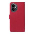 For Honor 400 Global 156.5mm Adorable Cat Embossed Pattern Flip Leather Phone Case(Red) - 3