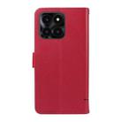 For Honor X6c / X6b / X6a / X5b Adorable Cat Embossed Pattern Flip Leather Phone Case(Red) - 3